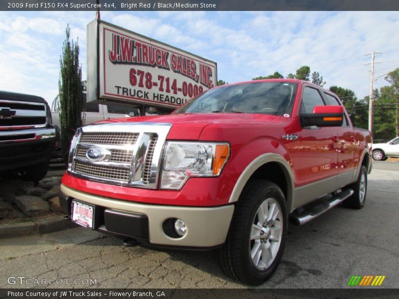 Bright Red / Black/Medium Stone 2009 Ford F150 FX4 SuperCrew 4x4