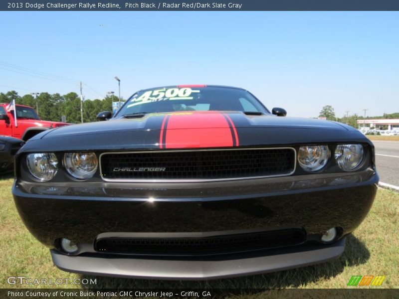 Pitch Black / Radar Red/Dark Slate Gray 2013 Dodge Challenger Rallye Redline