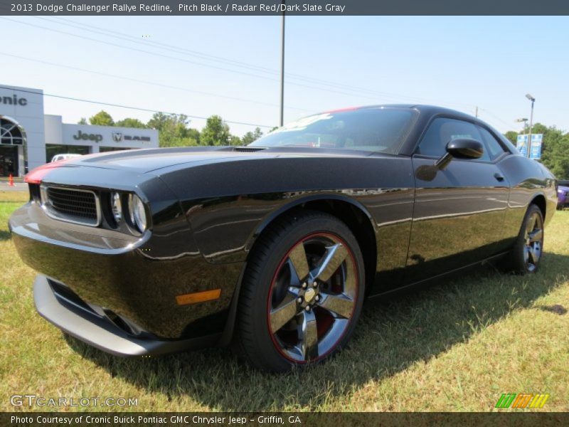 Pitch Black / Radar Red/Dark Slate Gray 2013 Dodge Challenger Rallye Redline