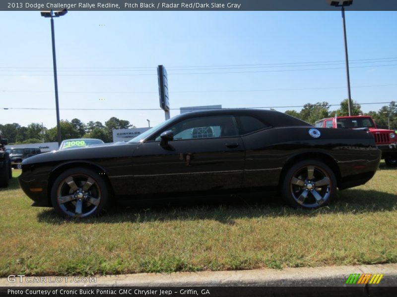 Pitch Black / Radar Red/Dark Slate Gray 2013 Dodge Challenger Rallye Redline
