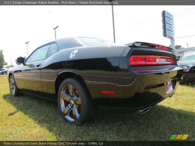 Pitch Black / Radar Red/Dark Slate Gray 2013 Dodge Challenger Rallye Redline