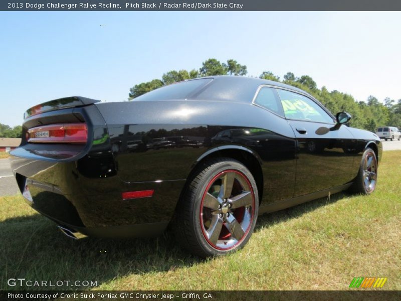 Pitch Black / Radar Red/Dark Slate Gray 2013 Dodge Challenger Rallye Redline