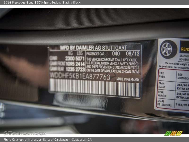 Black / Black 2014 Mercedes-Benz E 350 Sport Sedan