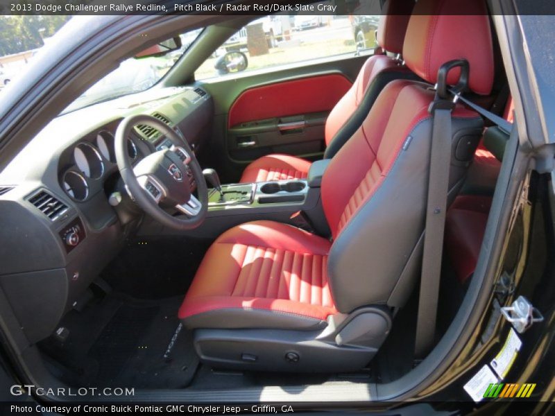 Pitch Black / Radar Red/Dark Slate Gray 2013 Dodge Challenger Rallye Redline