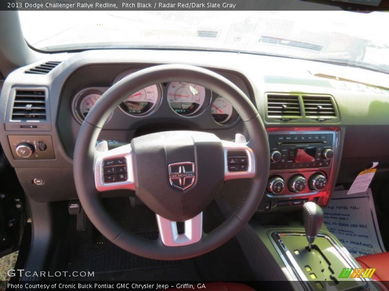 Pitch Black / Radar Red/Dark Slate Gray 2013 Dodge Challenger Rallye Redline