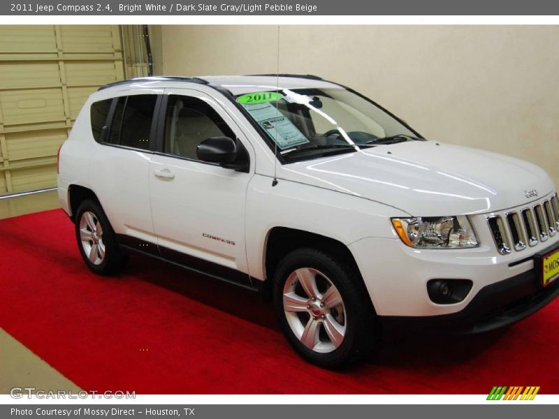 Bright White / Dark Slate Gray/Light Pebble Beige 2011 Jeep Compass 2.4