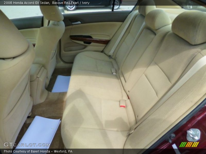 Rear Seat of 2008 Accord EX Sedan
