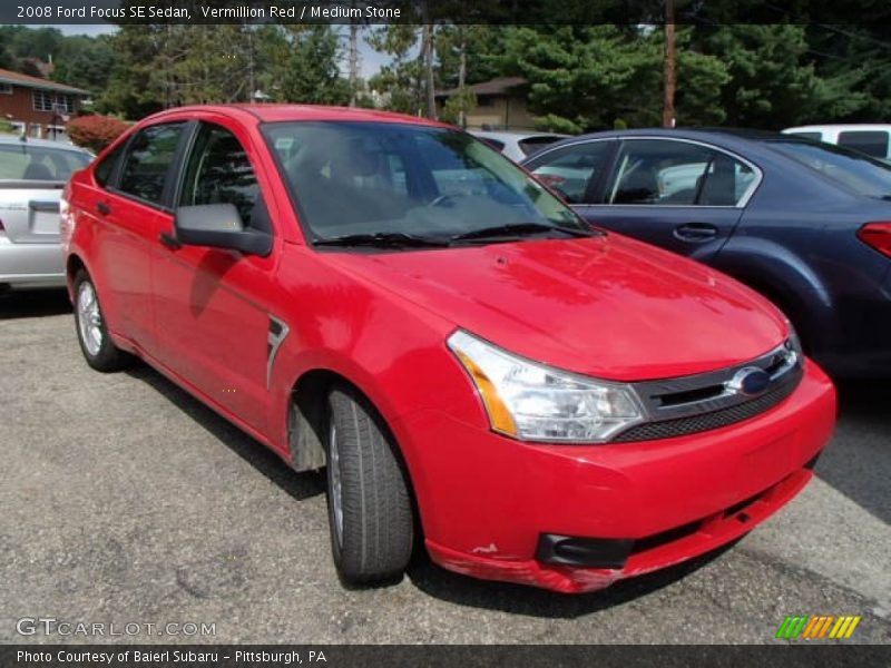 Vermillion Red / Medium Stone 2008 Ford Focus SE Sedan