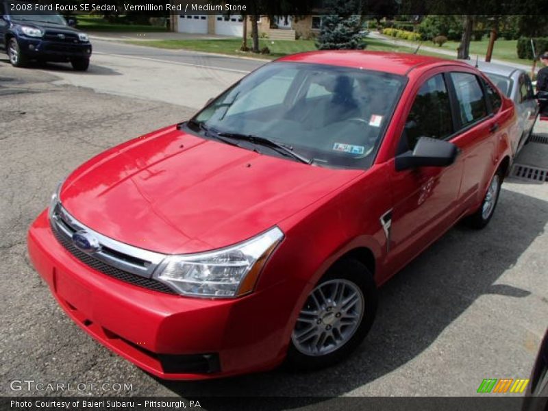 Vermillion Red / Medium Stone 2008 Ford Focus SE Sedan
