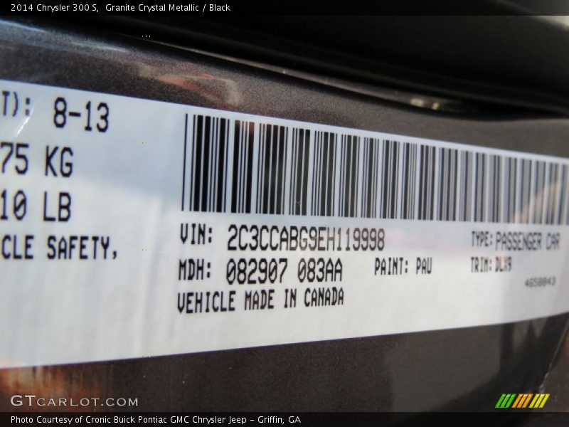 2014 300 S Granite Crystal Metallic Color Code PAU