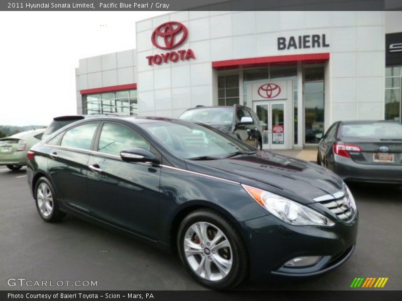 Pacific Blue Pearl / Gray 2011 Hyundai Sonata Limited