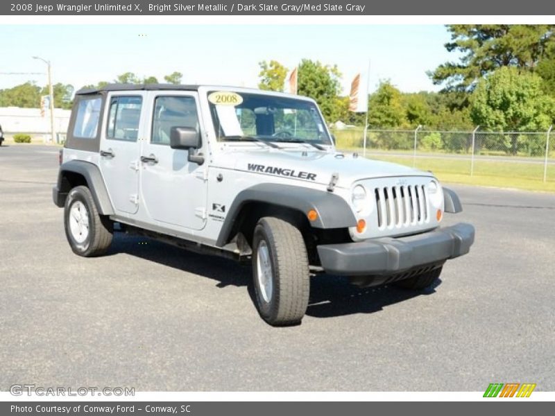 Bright Silver Metallic / Dark Slate Gray/Med Slate Gray 2008 Jeep Wrangler Unlimited X