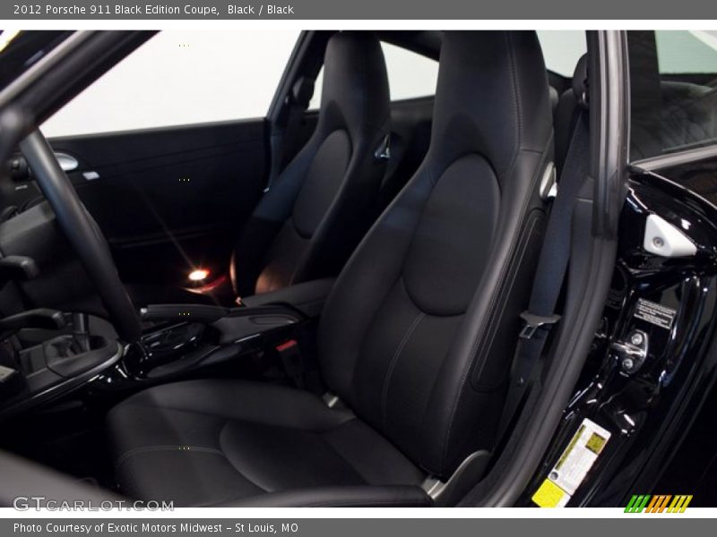 Front Seat of 2012 911 Black Edition Coupe