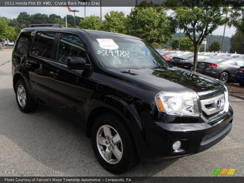 Crystal Black Pearl / Gray 2011 Honda Pilot EX 4WD