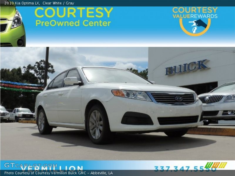 Clear White / Gray 2010 Kia Optima LX