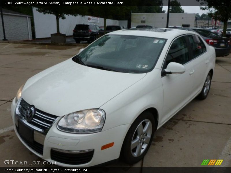 Campanella White / Anthracite Black 2008 Volkswagen Jetta SE Sedan
