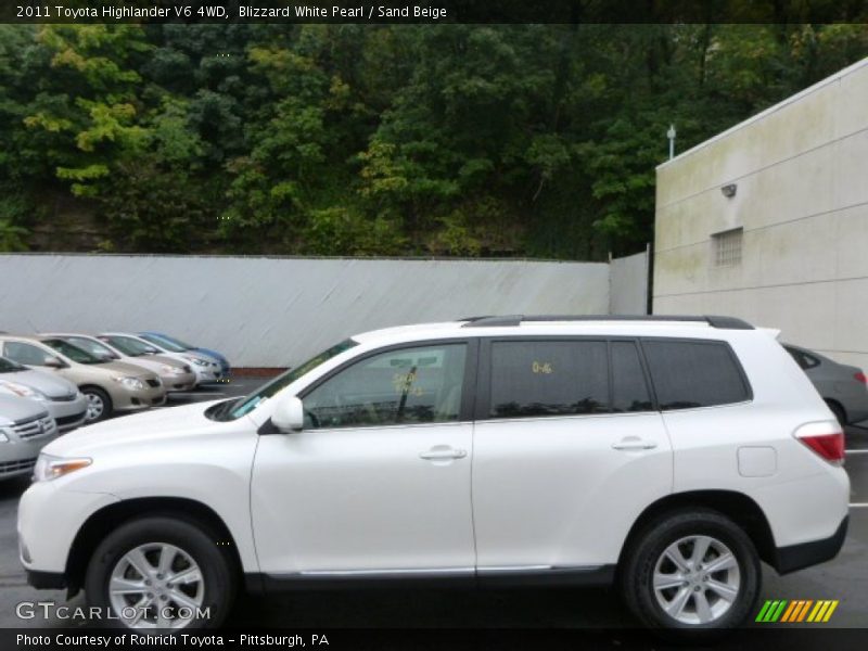 Blizzard White Pearl / Sand Beige 2011 Toyota Highlander V6 4WD
