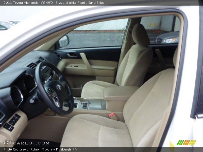 Blizzard White Pearl / Sand Beige 2011 Toyota Highlander V6 4WD
