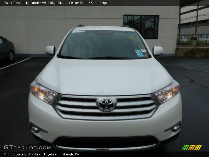 Blizzard White Pearl / Sand Beige 2011 Toyota Highlander V6 4WD