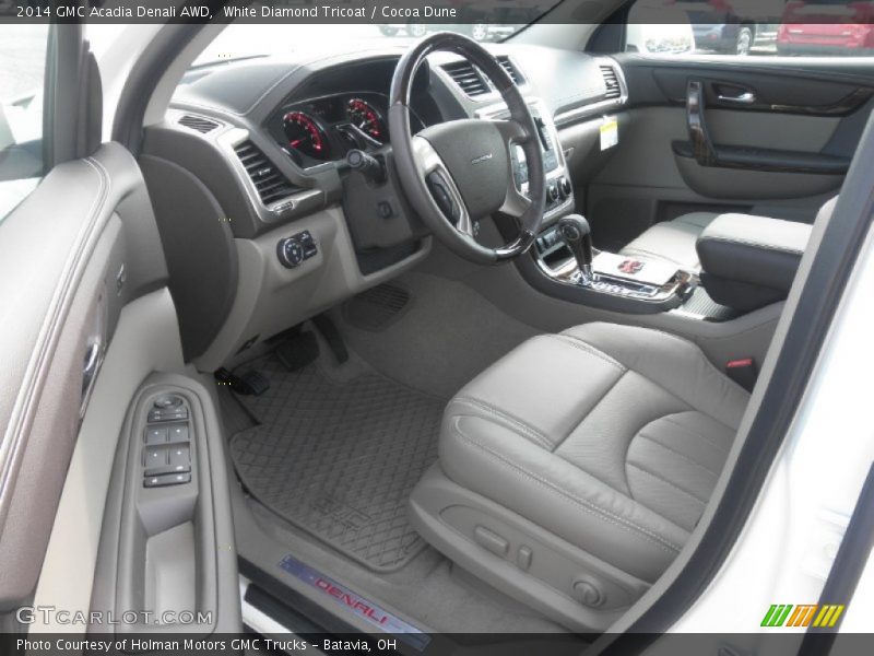 White Diamond Tricoat / Cocoa Dune 2014 GMC Acadia Denali AWD