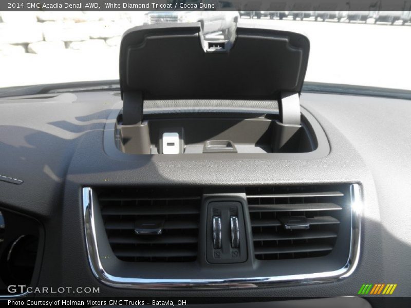White Diamond Tricoat / Cocoa Dune 2014 GMC Acadia Denali AWD