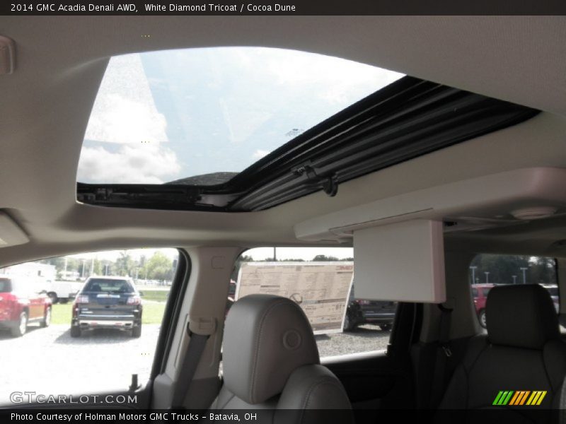 White Diamond Tricoat / Cocoa Dune 2014 GMC Acadia Denali AWD