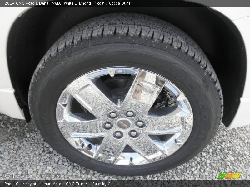 White Diamond Tricoat / Cocoa Dune 2014 GMC Acadia Denali AWD