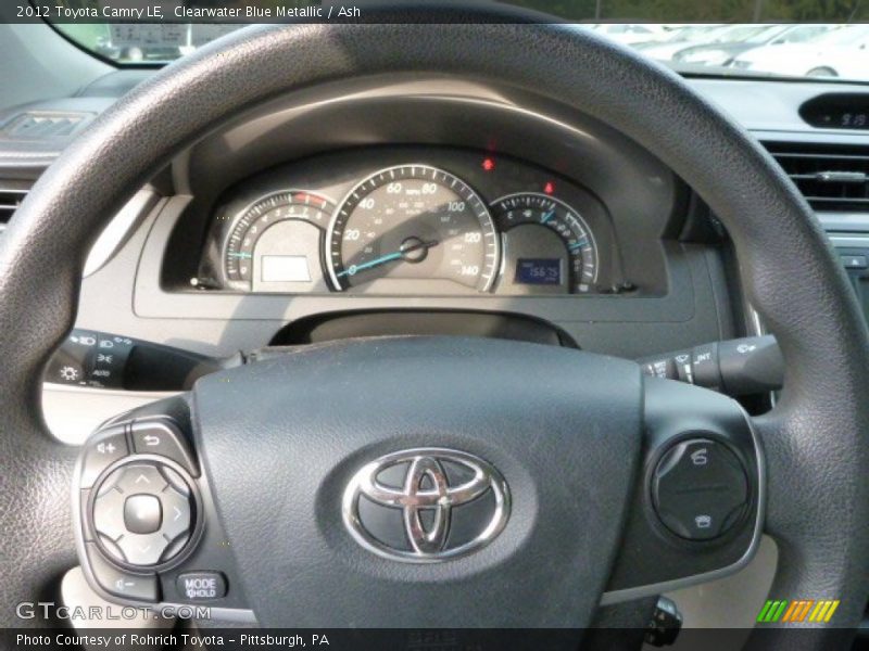 Clearwater Blue Metallic / Ash 2012 Toyota Camry LE