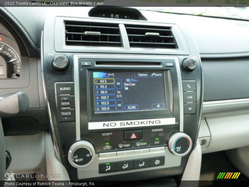 Clearwater Blue Metallic / Ash 2012 Toyota Camry LE