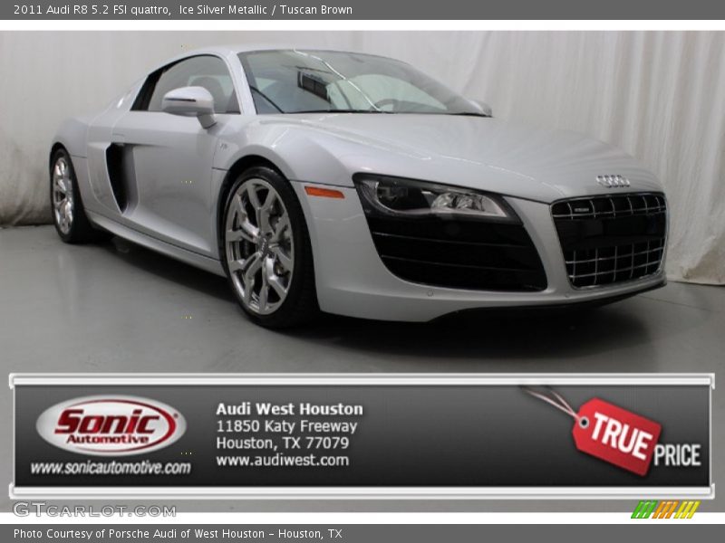 Ice Silver Metallic / Tuscan Brown 2011 Audi R8 5.2 FSI quattro