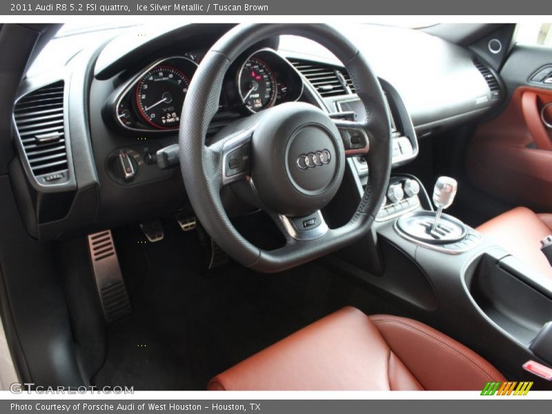 Ice Silver Metallic / Tuscan Brown 2011 Audi R8 5.2 FSI quattro