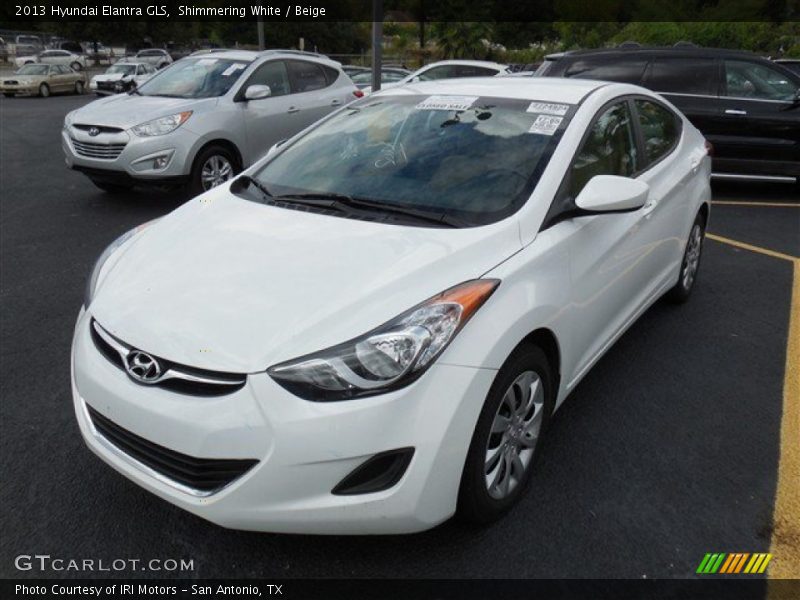 Shimmering White / Beige 2013 Hyundai Elantra GLS