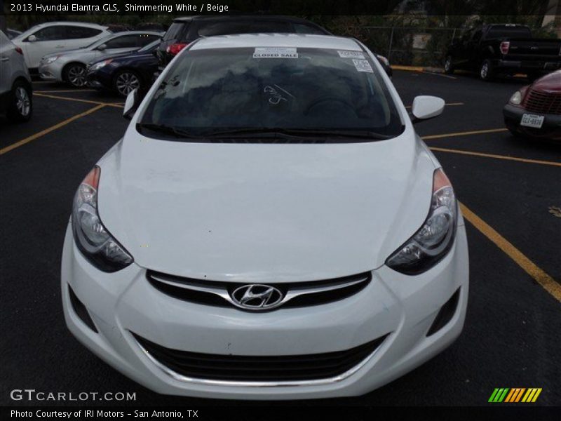Shimmering White / Beige 2013 Hyundai Elantra GLS