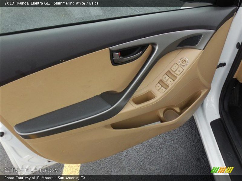 Shimmering White / Beige 2013 Hyundai Elantra GLS