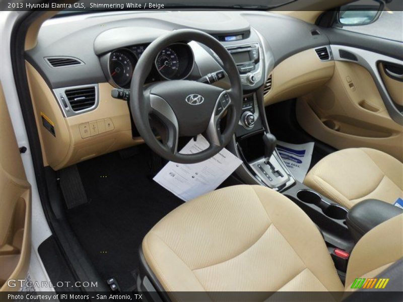 Shimmering White / Beige 2013 Hyundai Elantra GLS