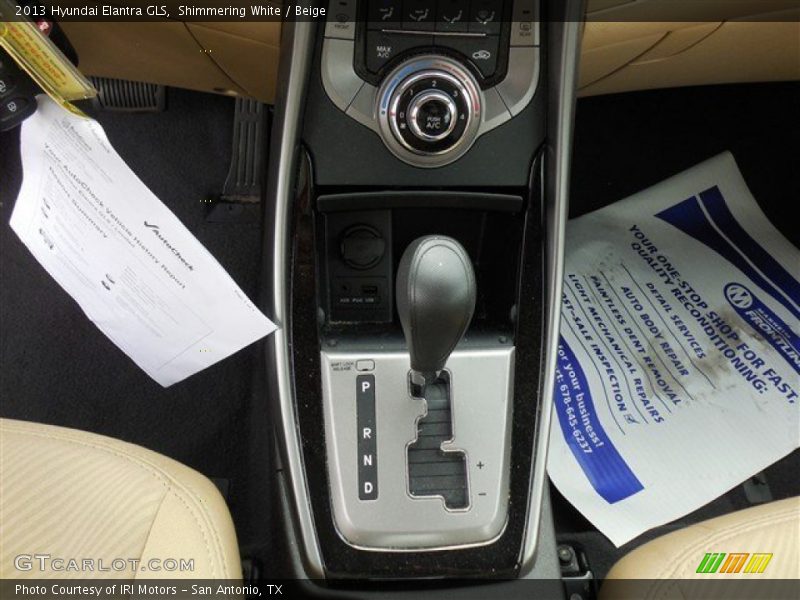 Shimmering White / Beige 2013 Hyundai Elantra GLS
