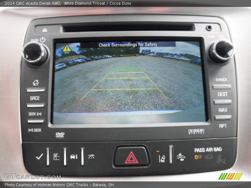 White Diamond Tricoat / Cocoa Dune 2014 GMC Acadia Denali AWD