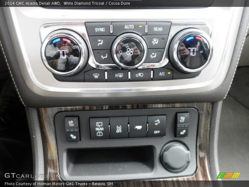 White Diamond Tricoat / Cocoa Dune 2014 GMC Acadia Denali AWD