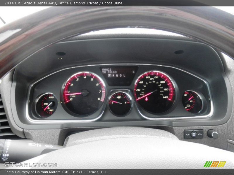 White Diamond Tricoat / Cocoa Dune 2014 GMC Acadia Denali AWD