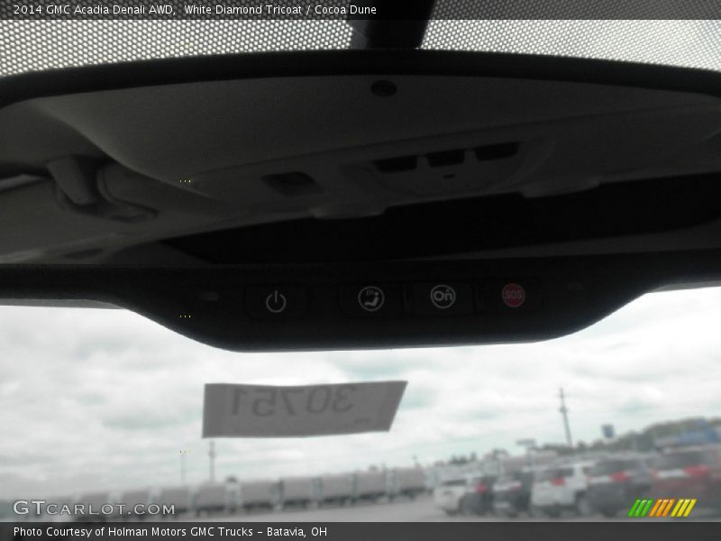 White Diamond Tricoat / Cocoa Dune 2014 GMC Acadia Denali AWD