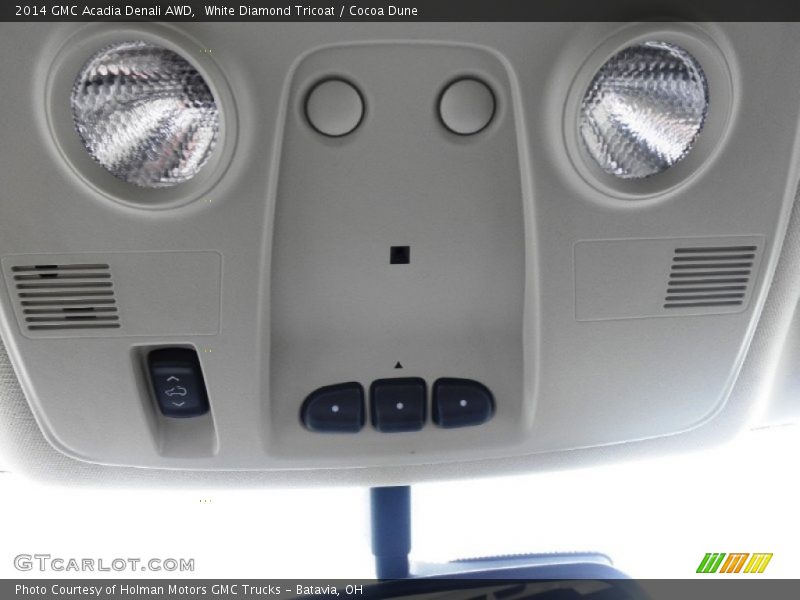 White Diamond Tricoat / Cocoa Dune 2014 GMC Acadia Denali AWD