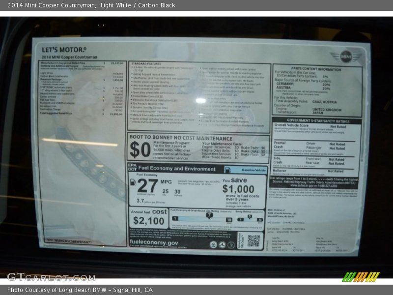Light White / Carbon Black 2014 Mini Cooper Countryman