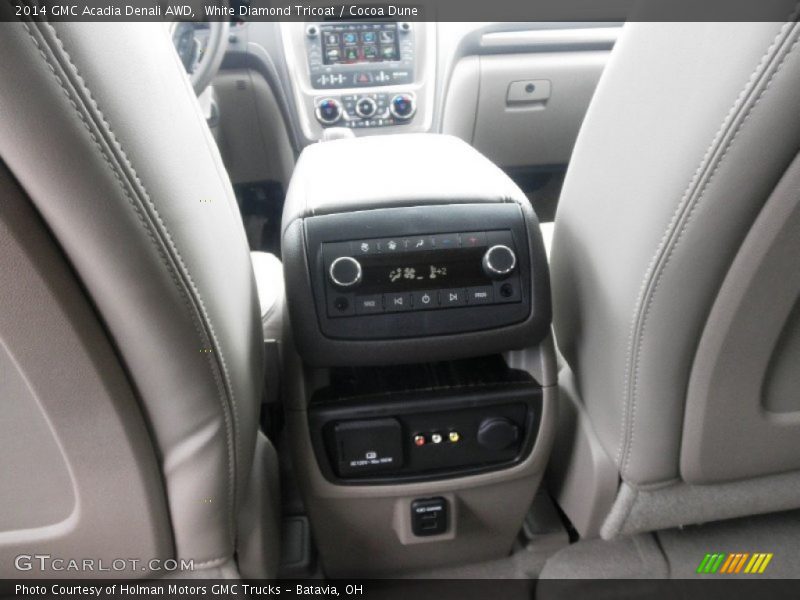 White Diamond Tricoat / Cocoa Dune 2014 GMC Acadia Denali AWD