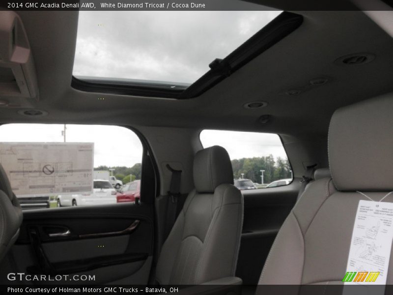White Diamond Tricoat / Cocoa Dune 2014 GMC Acadia Denali AWD