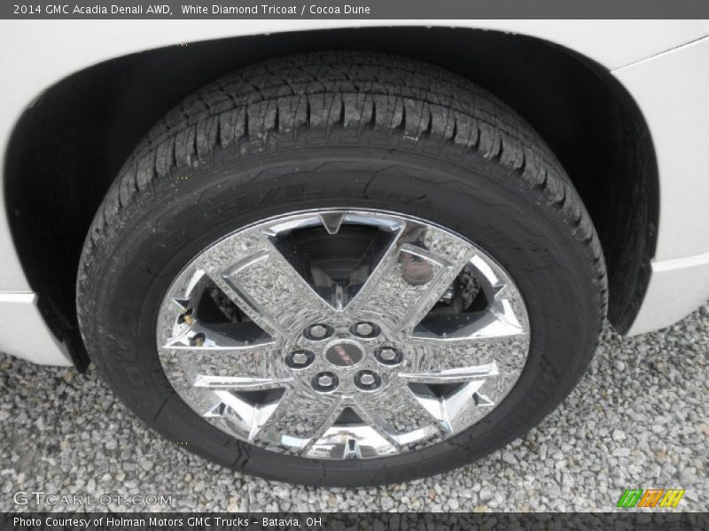 White Diamond Tricoat / Cocoa Dune 2014 GMC Acadia Denali AWD