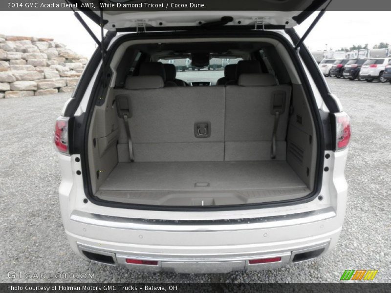White Diamond Tricoat / Cocoa Dune 2014 GMC Acadia Denali AWD