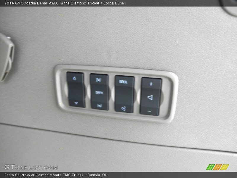 White Diamond Tricoat / Cocoa Dune 2014 GMC Acadia Denali AWD