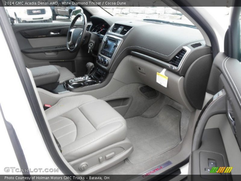 White Diamond Tricoat / Cocoa Dune 2014 GMC Acadia Denali AWD