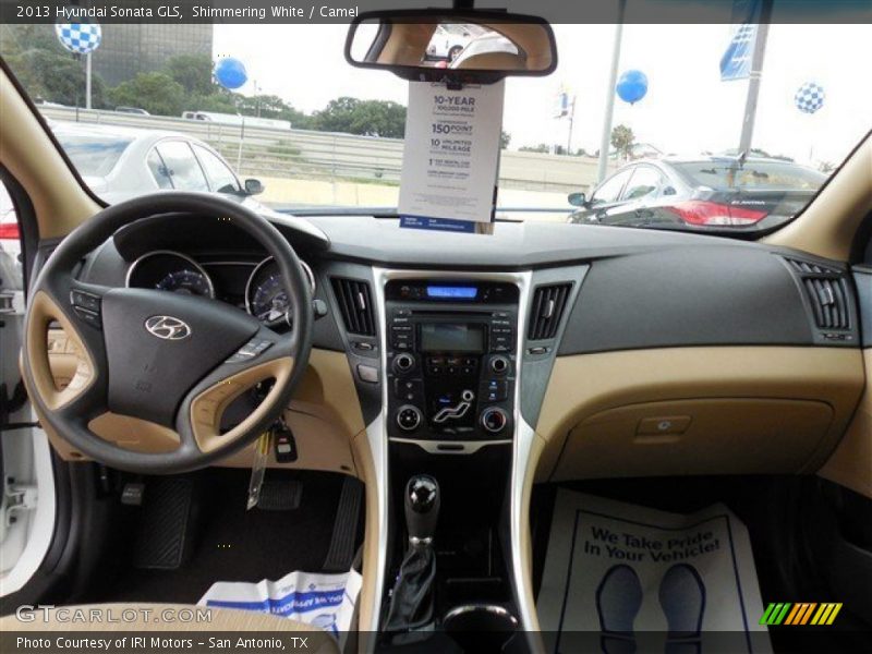 Shimmering White / Camel 2013 Hyundai Sonata GLS