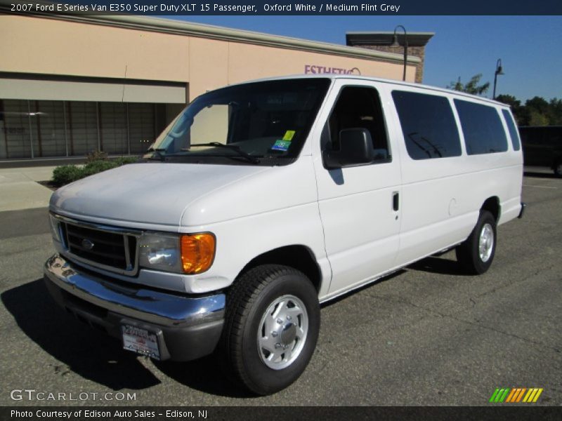 Oxford White / Medium Flint Grey 2007 Ford E Series Van E350 Super Duty XLT 15 Passenger